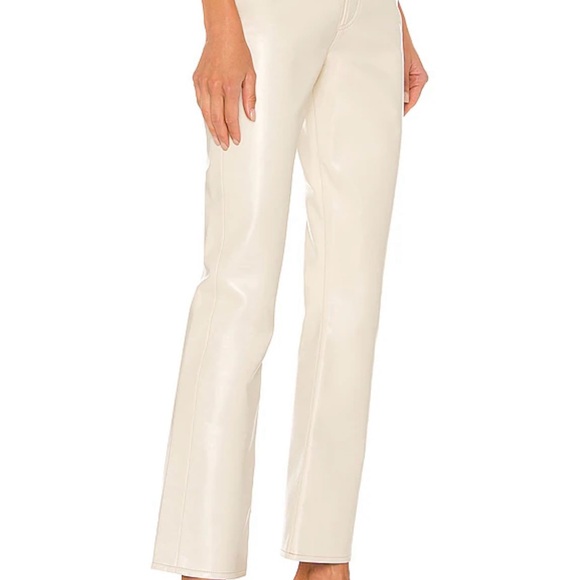 Agolde Women's Recycled Leather Relaxed Boot Pant in powder Sz 27 - NWT - Picture 2 of 14